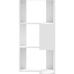 vidaXL - 3-laags Hoekboekenkast - Wit - Bewerkt hout - 50x50x102 cm