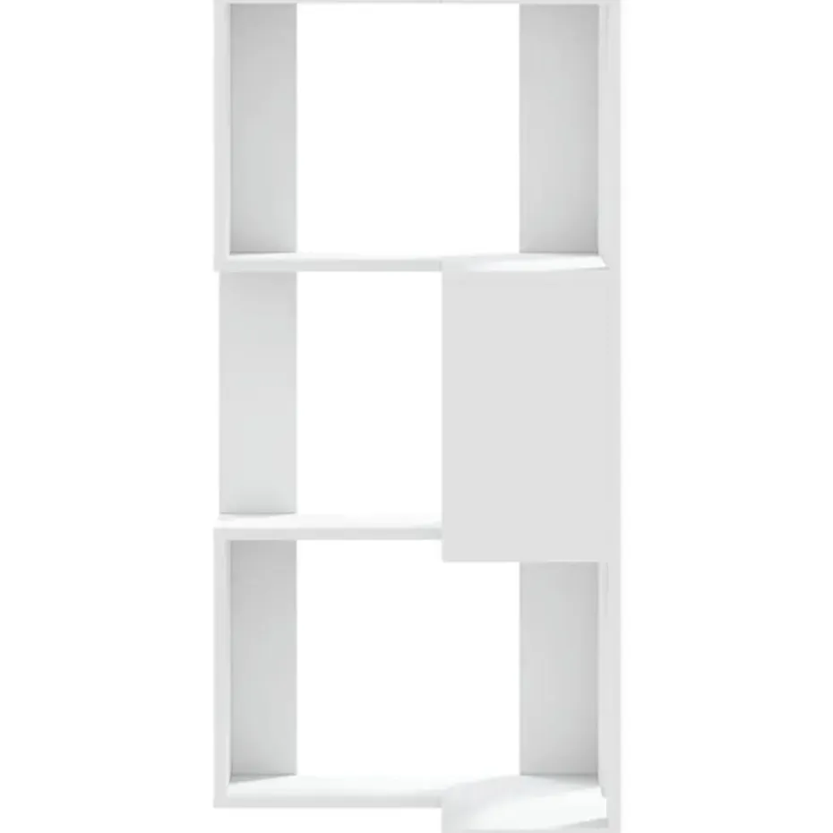 vidaXL - 3-laags Hoekboekenkast - Wit - Bewerkt hout - 50x50x102 cm