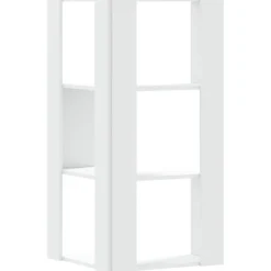 vidaXL - 3-laags Hoekboekenkast - Wit - Bewerkt hout - 50x50x102 cm
