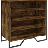 vidaXL - 4-laags Schoenenkast 12 paar - Gerookt eiken - Hout - 80x38x78 cm