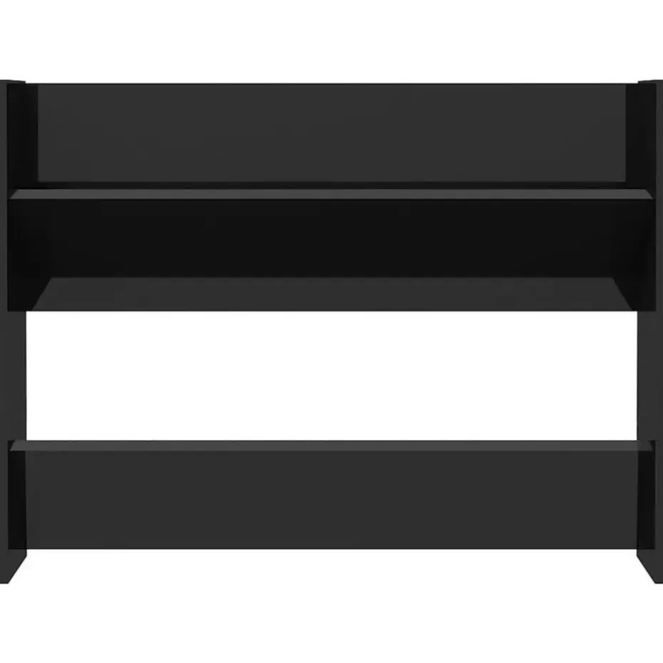vidaXL - 2-laags Wandshoenenkast 6 paar - Zwart - Bewerkt hout - 80x18x60 cm
