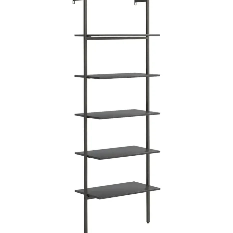 vidaXL - Ladderrek - Zwart - Bewerkt hout