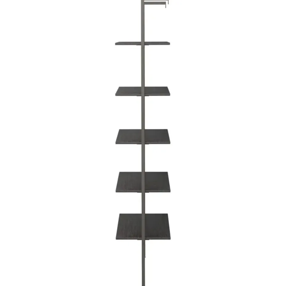 vidaXL - Ladderrek - Zwart - Bewerkt hout