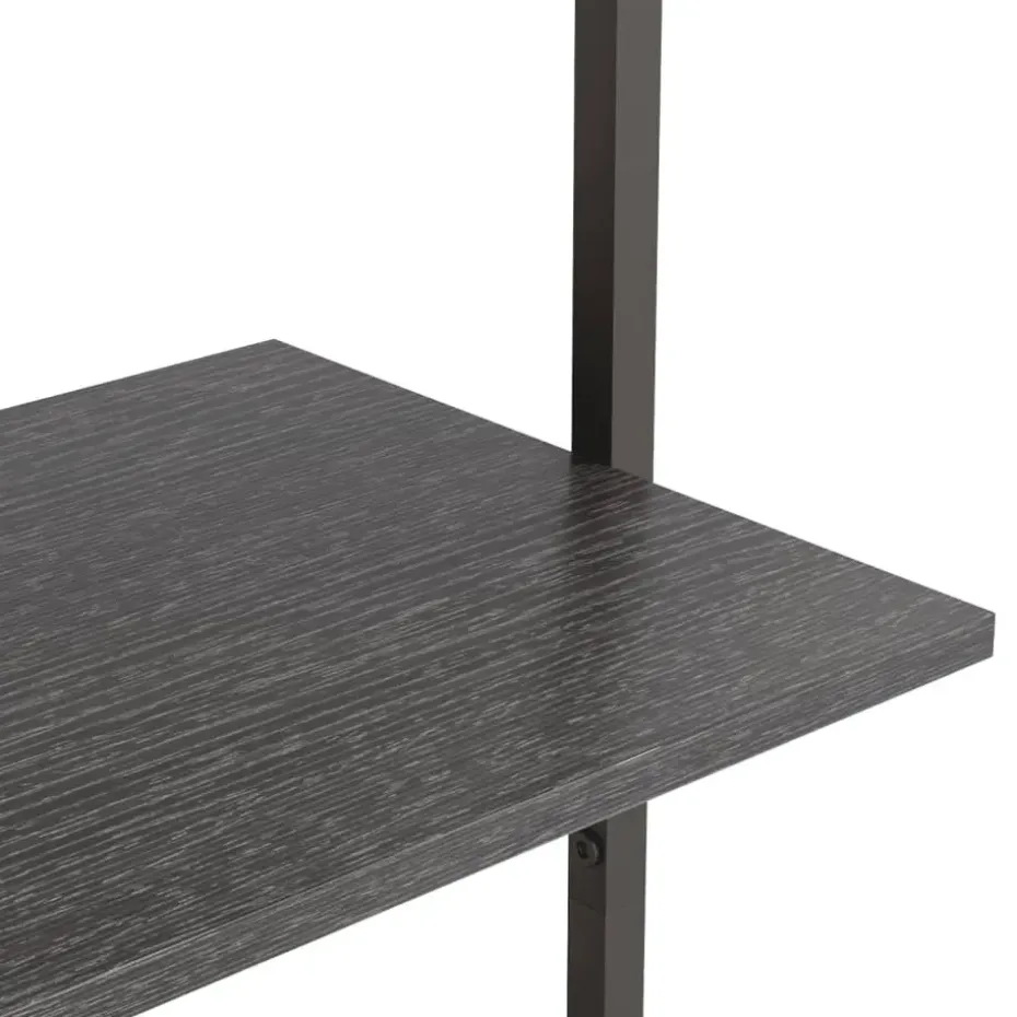 vidaXL - Ladderrek - Zwart - Bewerkt hout