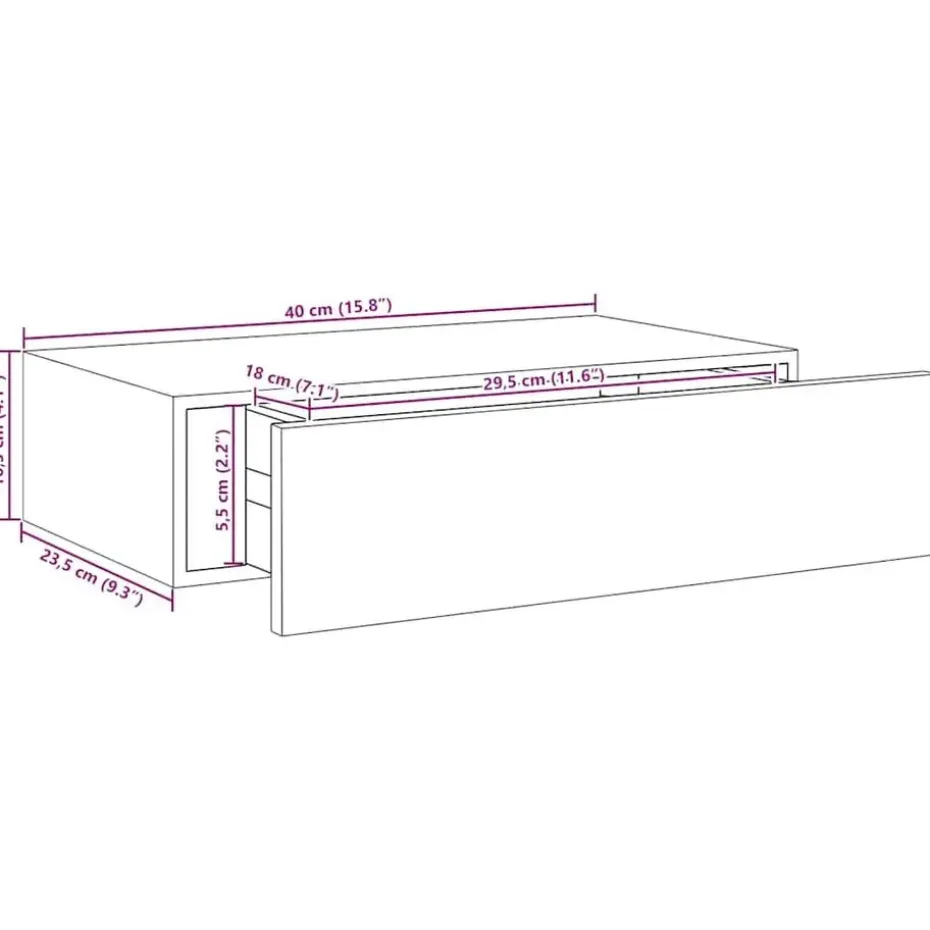 vidaXL - Ladeschap - Zwart - MDF