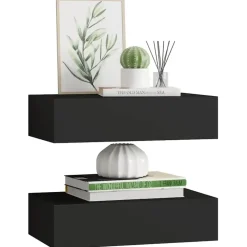vidaXL - Ladeschap - Zwart - MDF