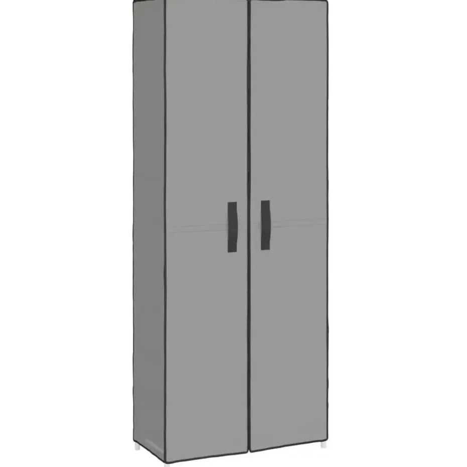 vidaXL - 10-lagen Schoenenkast met 2 deuren - Grijs - Stof - 60x30x166 cm