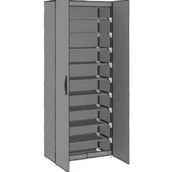 vidaXL - 10-lagen Schoenenkast met 2 deuren - Grijs - Stof - 60x30x166 cm