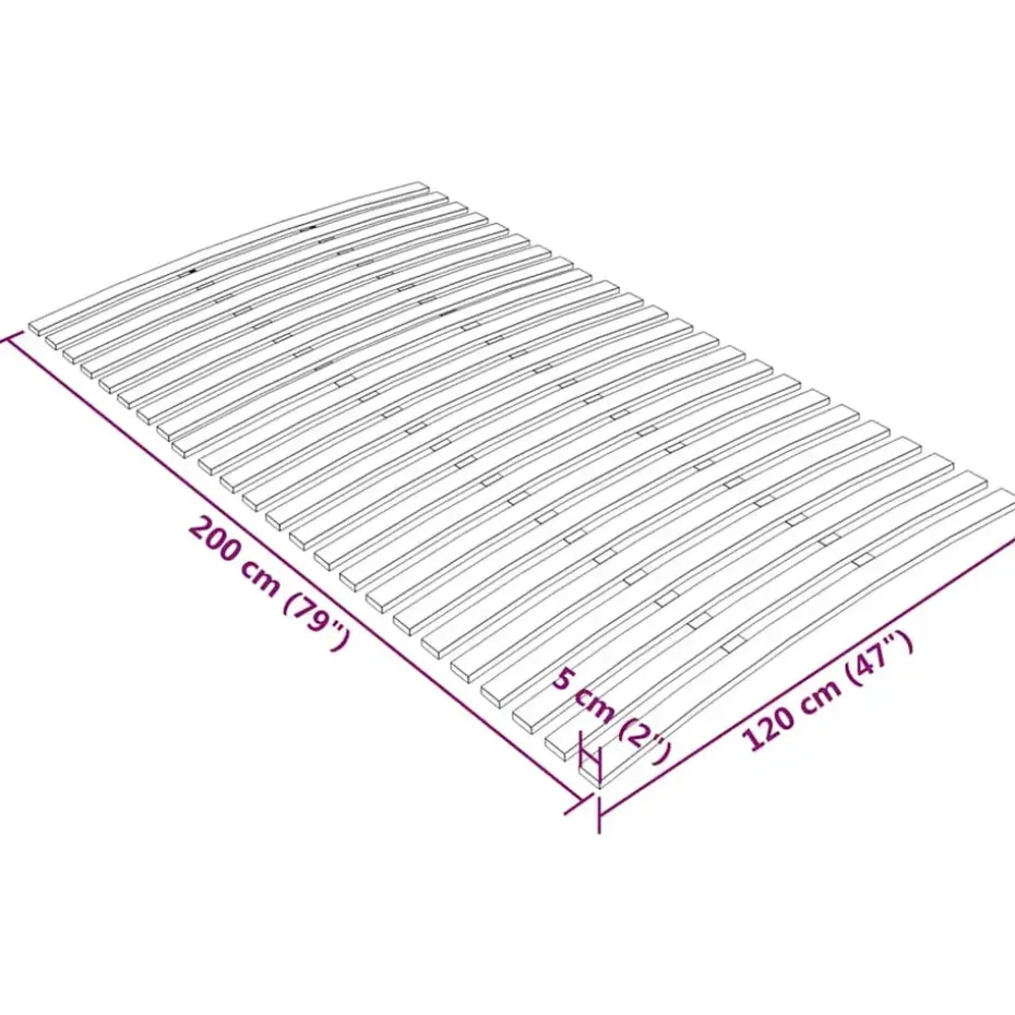 vidaXL - Lattenbodem - Bruin - Hout - 120 x 200 cm