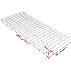 vidaXL - Lattenbodem - Bruin - Hout - 80 x 200 cm