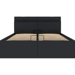vidaXL - LED Bed frame met opbergruimte - Zwart - Kunstleer - 140x200 cm