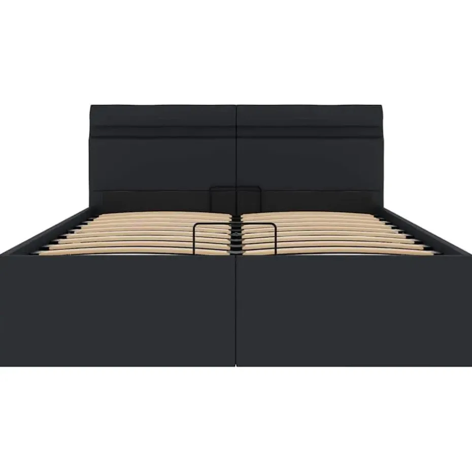 vidaXL - LED Bed frame met opbergruimte - Zwart - Kunstleer - 140x200 cm