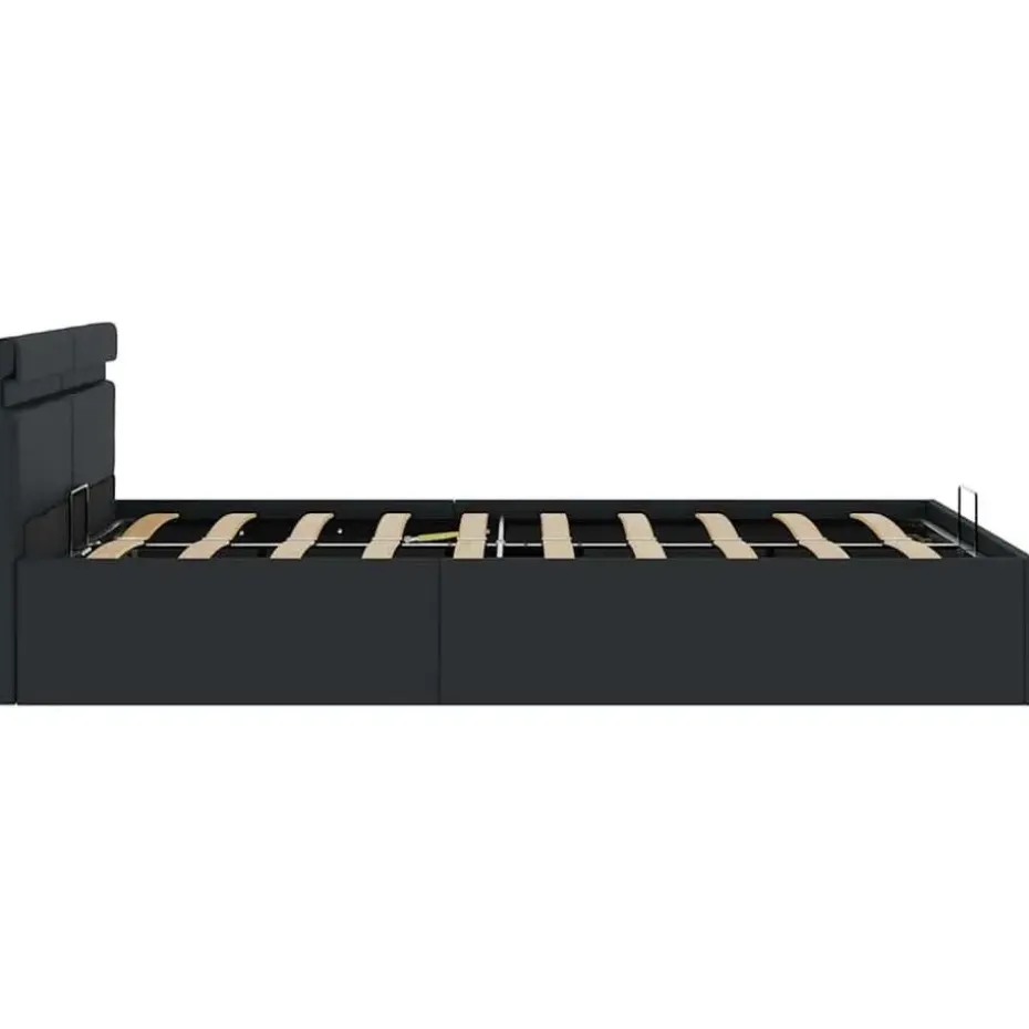 vidaXL - LED Bed frame met opbergruimte - Zwart - Kunstleer - 140x200 cm