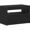 vidaXL - LED TV-meubel met deur - Zwart eiken - Hout - 60x35x40 cm