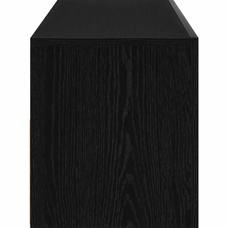 vidaXL - LED TV-meubel met deur - Zwart eiken - Hout - 60x35x40 cm