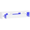 vidaXL - LED TV-meubel met 3 deuren en glas legplanken - Wit - 200x36.5x40 cm