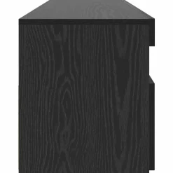 vidaXL - LED TV-meubel met deur - Zwart eiken - Hout - 90x35x40 cm