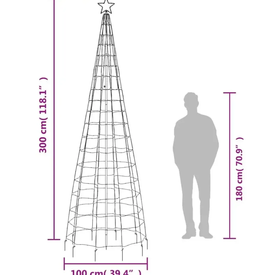 vidaXL - Led-kerstboom - Blauw - 300 cm