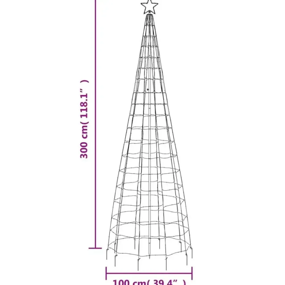 vidaXL - Led-kerstboom - Multikleur - 300 cm
