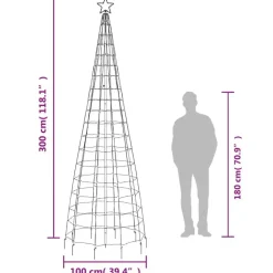 vidaXL - Led-kerstboom - Multikleur - 300 cm