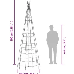 vidaXL - Led-kerstboom - Warmwit - 300 cm - 1 pcs