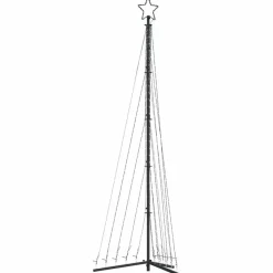 vidaXL - LED-kerstboom met spikes 495 LEDs 123x300,5 cm - Warmwit - Koper, ijzer