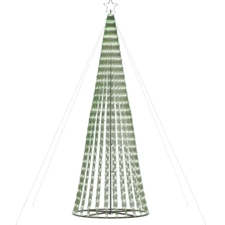 vidaXL - LED-kerstboom met spikes 688 LEDs 100x300 cm - Koudwit - Koper, ijzer
