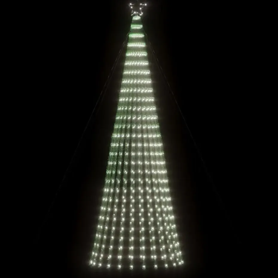 vidaXL - LED-kerstboom met spikes 688 LEDs 100x300 cm - Koudwit - Koper, ijzer