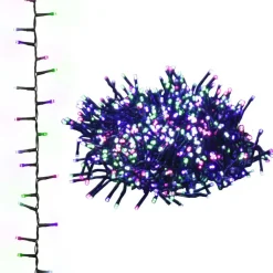 vidaXL - Led-slinger - Pastel multicolour and dark green - 25 m