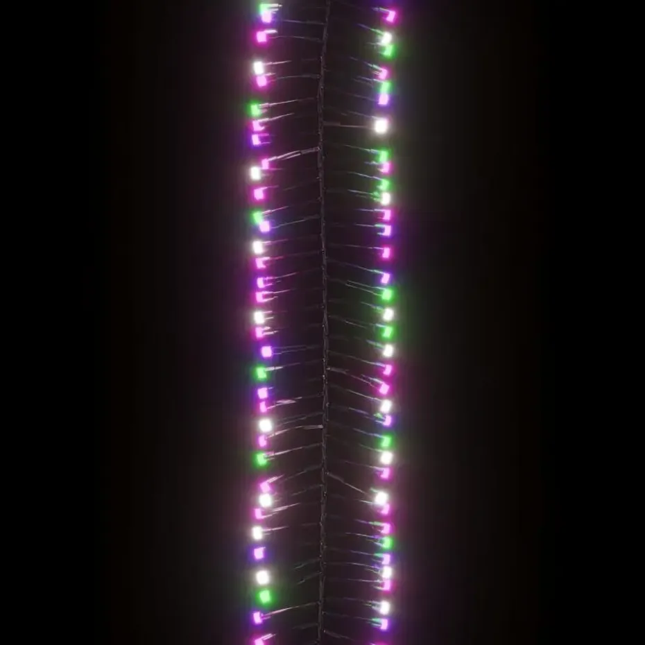 vidaXL - Led-slinger - Pastel multicolour and dark green - 11 m