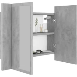 vidaXL - Led-spiegelkast - Grijs - Bewerkt hout