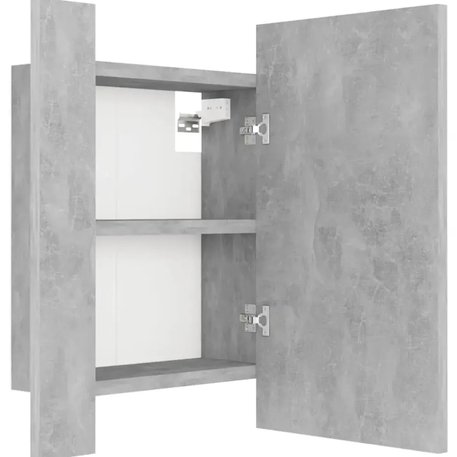 vidaXL - Led-spiegelkast - Grijs - Bewerkt hout