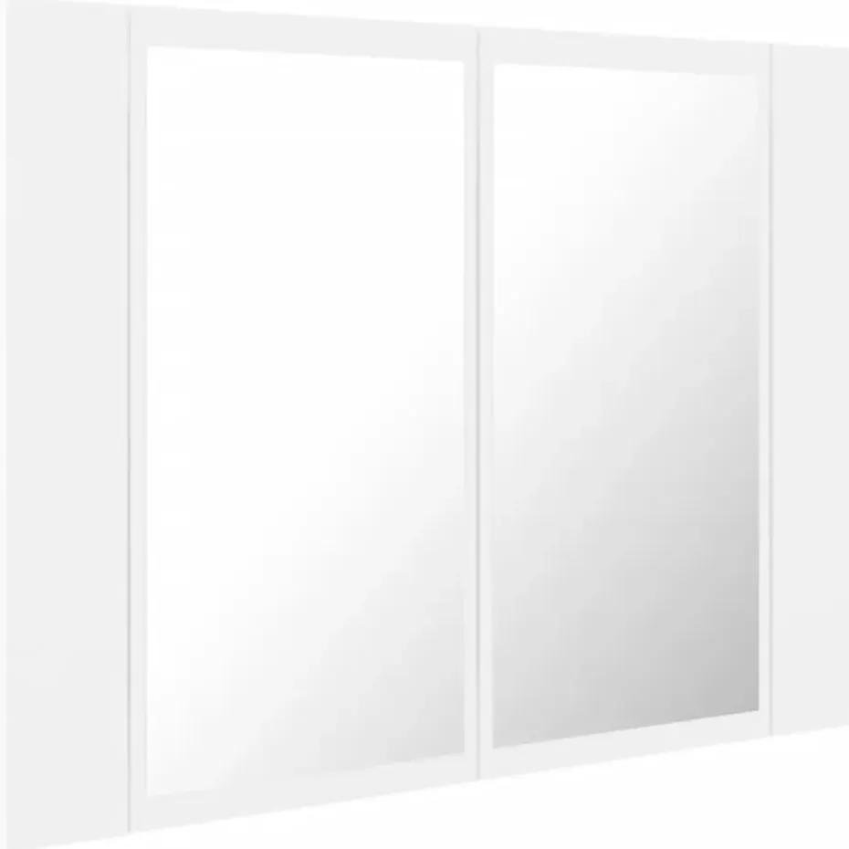 vidaXL - Led-spiegelkast - Wit - Bewerkt hout