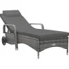 vidaXL - Ligbed - Antraciet - Poly rattan