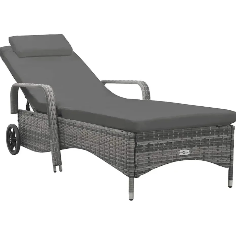 vidaXL - Ligbed - Antraciet - Poly rattan