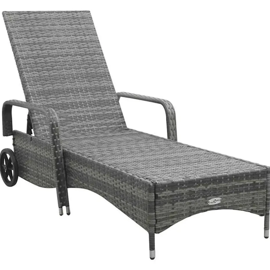 vidaXL - Ligbed - Antraciet - Poly rattan