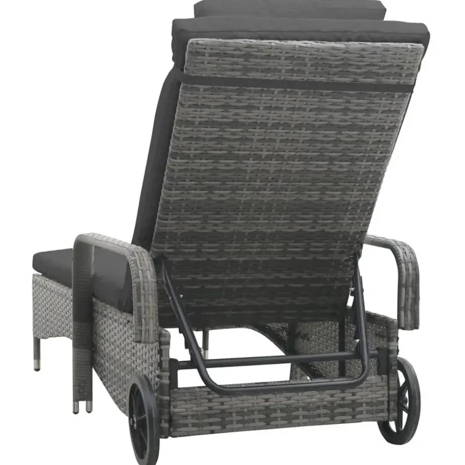 vidaXL - Ligbed - Antraciet - Poly rattan