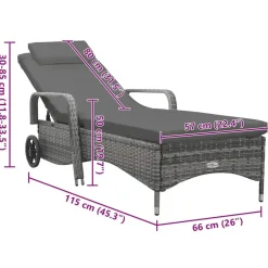 vidaXL - Ligbed - Antraciet - Poly rattan