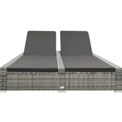 vidaXL - Ligbed - Grijs - Poly rattan