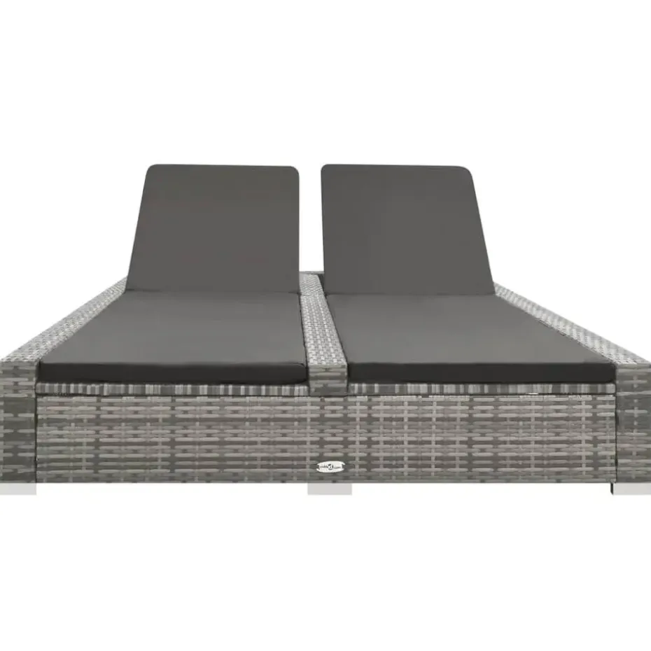 vidaXL - Ligbed - Grijs - Poly rattan