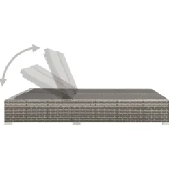 vidaXL - Ligbed - Grijs - Poly rattan