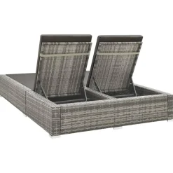 vidaXL - Ligbed - Grijs - Poly rattan