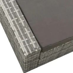 vidaXL - Ligbed - Grijs - Poly rattan