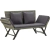 vidaXL - Ligbed - Grijs - Poly rattan