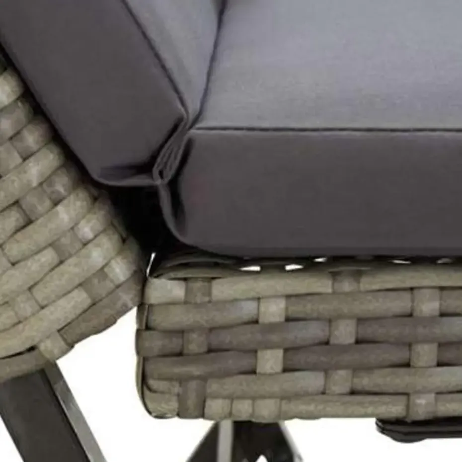 vidaXL - Ligbed - Grijs - Poly rattan