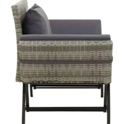 vidaXL - Ligbed - Grijs - Poly rattan