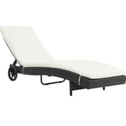 vidaXL - Ligbed - Zwart - Poly rattan