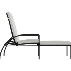 vidaXL - Ligbed - Zwart - Poly rattan