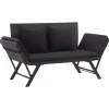 vidaXL - Ligbed - Zwart - Poly rattan