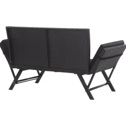 vidaXL - Ligbed - Zwart - Poly rattan